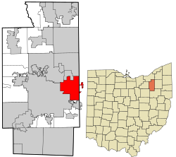 Summit County Ohio incorporated and unincorporated areas Tallmadge highlighted